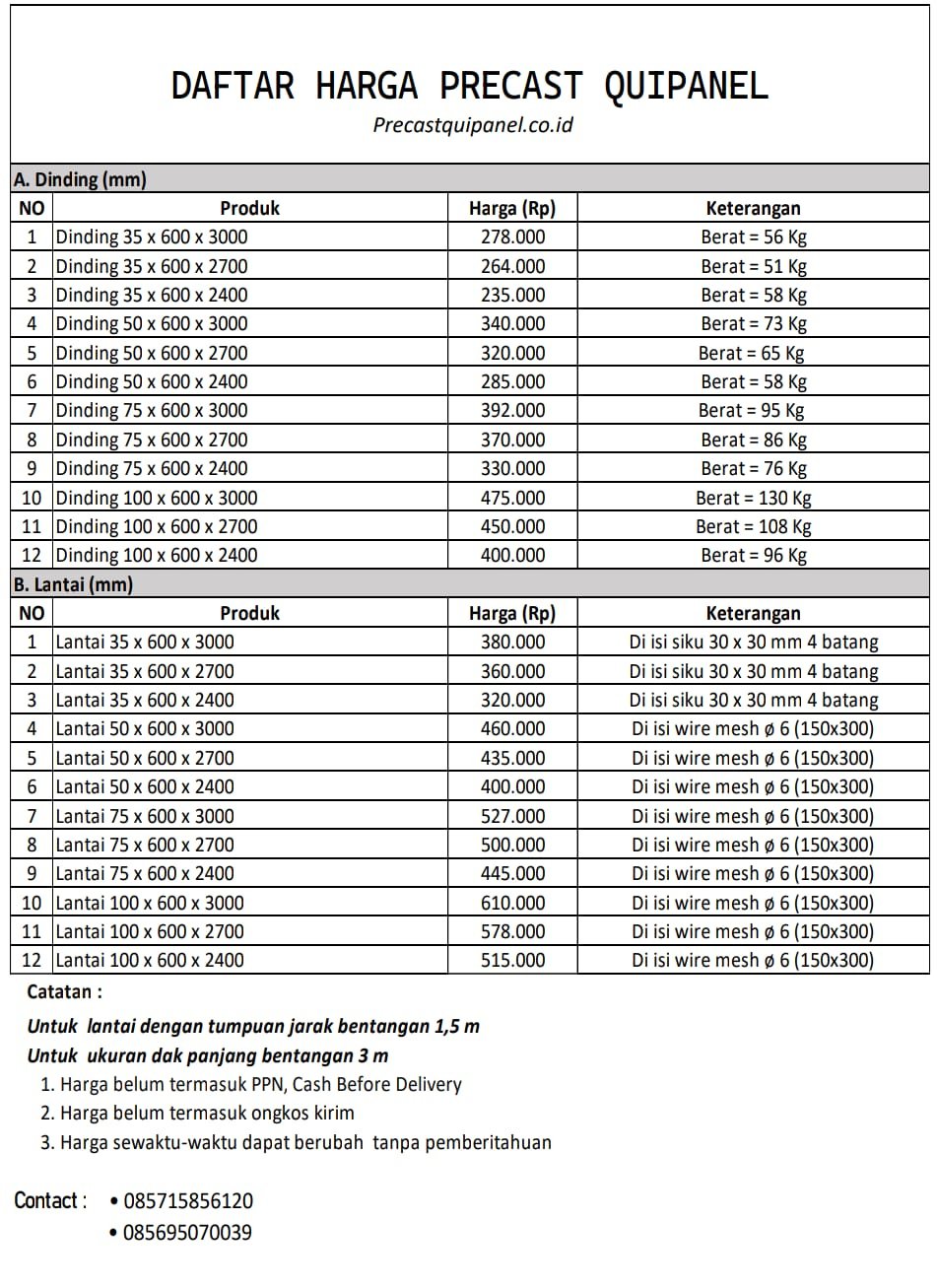 Daftar Harga